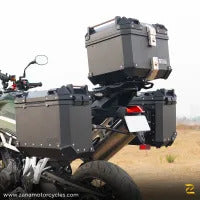 ZANA Panniers( 36 LTR )Aluminium L-Flat Black With Frame For Triumph Tiger 850/ 900 Rally Pro - ZI-70 LB