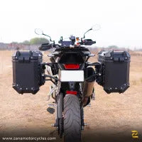 ZANA Panniers( 36 LTR )Aluminium L-Flat Black With Frame For Triumph Tiger 850/ 900 Rally Pro - ZI-70 LB