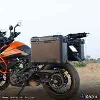 ZANA Panniers( 36 LTR )Aluminium R-Flat Black With Frame For KTM ADV 250/390 - ZI-8491 RB