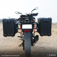 ZANA Panniers( 36 LTR )Aluminium R-Flat Black With Frame For KTM ADV 250/390 - ZI-8491 RB - Riders Junction