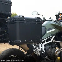ZANA Panniers( 36 LTR )Aluminium R-Flat Black With Frame For Triumph Tiger 850/ 900 Rally Pro - ZI-70 RB