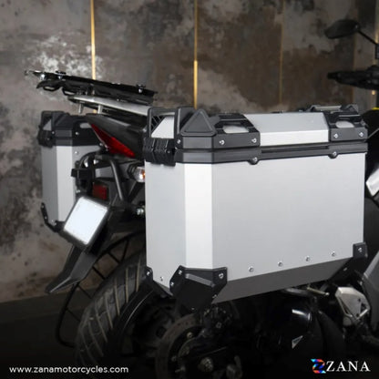 ZANA Panniers (36ltr )aluminium Silver With Frame For Suzuki V-strom 250 - ZI-8453 LS - Riders Junction