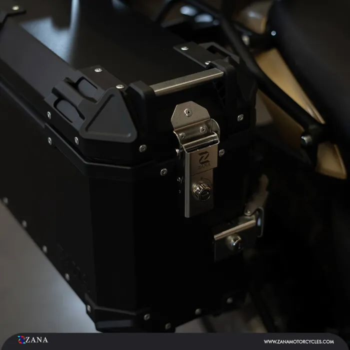 ZANA Panniers for Guerrilla 450 - L-Flat Aluminium Black (36 litre) - ZI-8523 LB