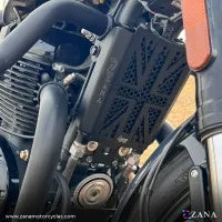 ZANA Radiator Guard For Royal Enfield Shotgun 650 (Black UK Flag Stainless Steel ) - ZI-8285 - Riders Junction