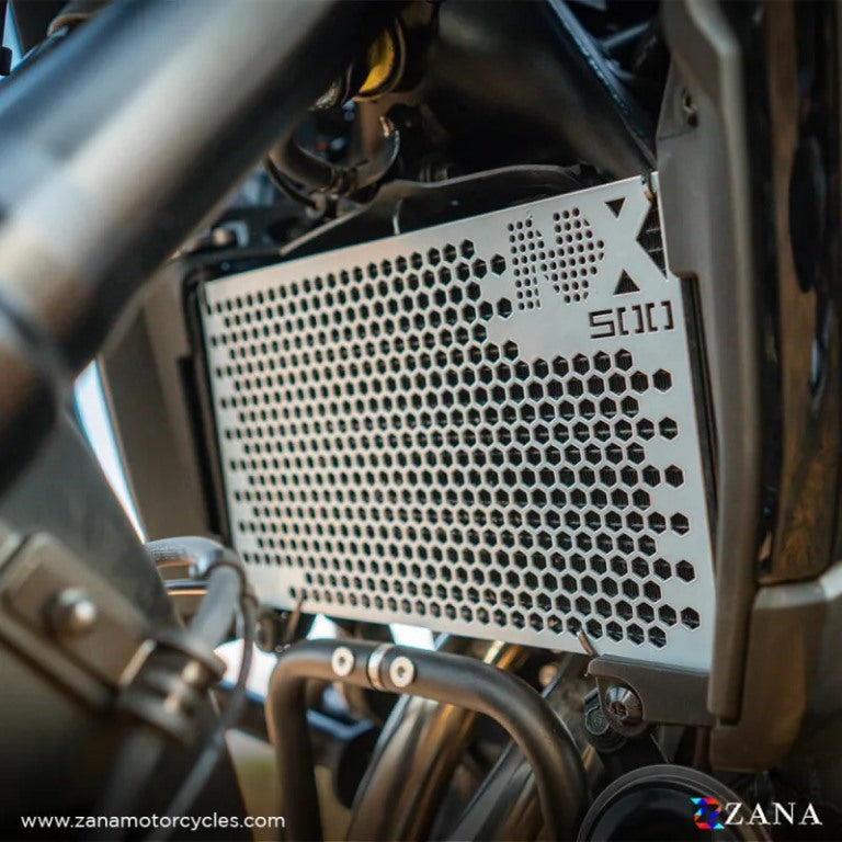 ZANA Radiator Guard Honeycomb for Honda NX500 (Aluminium) Silver - ZI-8478 - Riders Junction