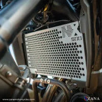 ZANA Radiator Guard Honeycomb for Honda NX500 (Aluminium) Silver - ZI-8478 - Riders Junction