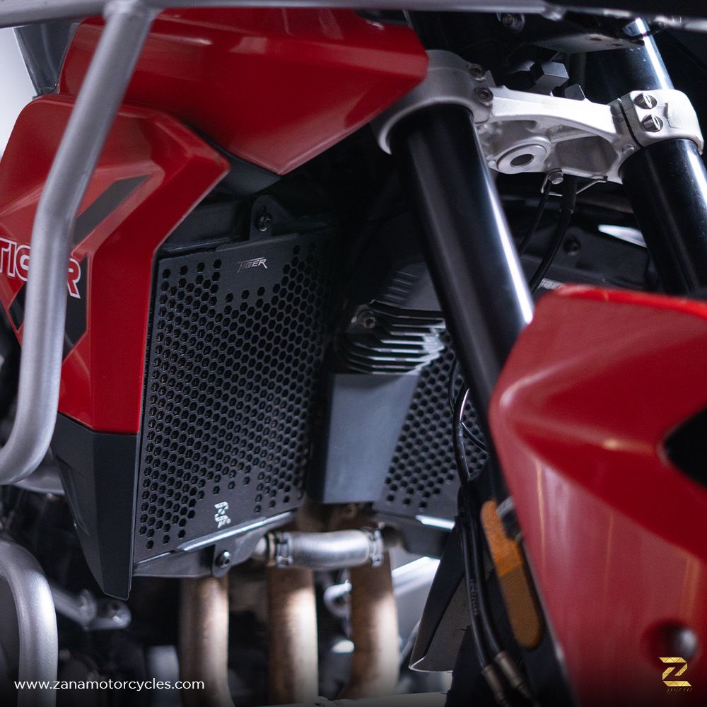 ZANA Radiator Guard Honeycomb for Triumph Tiger 850 Black (2 MM ALU) Set- ZP-066