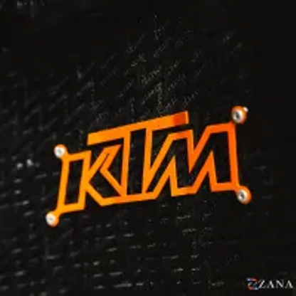ZANA Radiator Guard with KTM Logo Orange For KTM Adv 390 2025 (Black SS 304 )-ZI-8583
