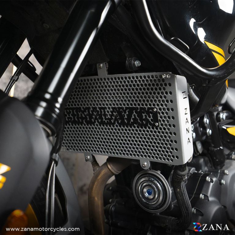 ZANA Radiator Guard with Logo Aluminum Silver For Himalayan 450 - ZI-8449 - Riders Junction