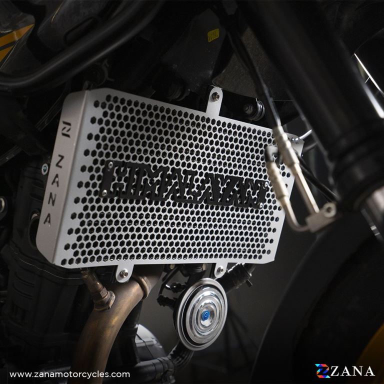 ZANA Radiator Guard with Logo Aluminum Silver For Himalayan 450 - ZI-8449 - Riders Junction