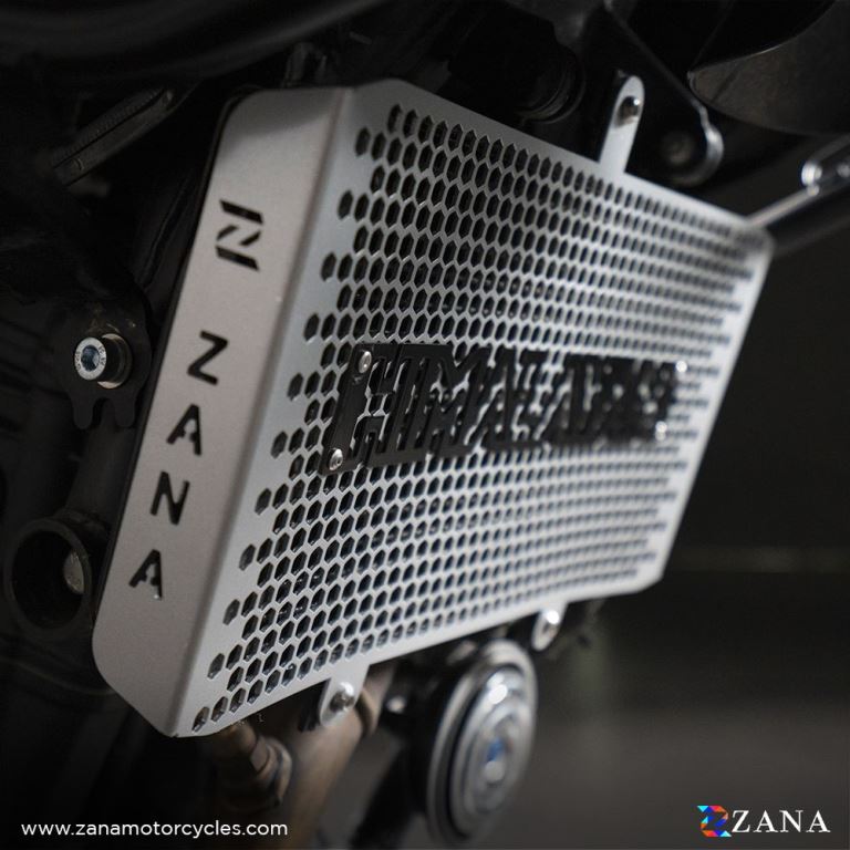 ZANA Radiator Guard with Logo Aluminum Silver For Himalayan 450 - ZI-8449 - Riders Junction