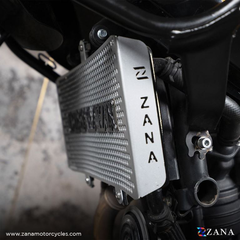 ZANA Radiator Guard with Logo Aluminum Silver For Himalayan 450 - ZI-8449 - Riders Junction
