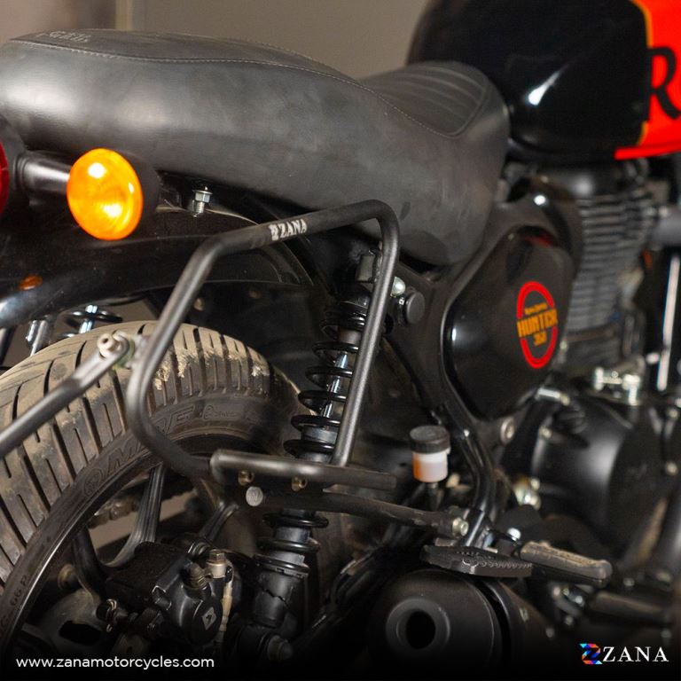 ZANA Saddle Stay Mild Steel with exhaust shield Black For Royal