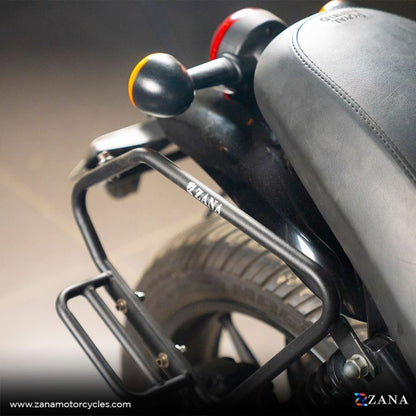 ZANA Saddle Stay Mild Steel with exhaust shield Black For Royal Enfield Hunter 350 - ZI-8325 - Riders Junction