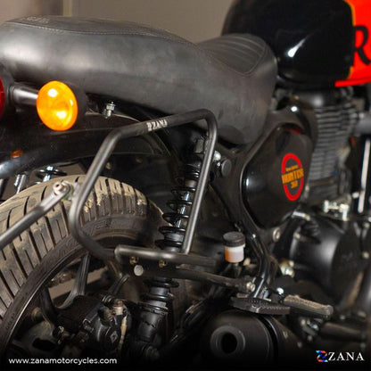 ZANA Saddle Stay Mild Steel with exhaust shield Black For Royal Enfield Hunter 350 - ZI-8325 - Riders Junction