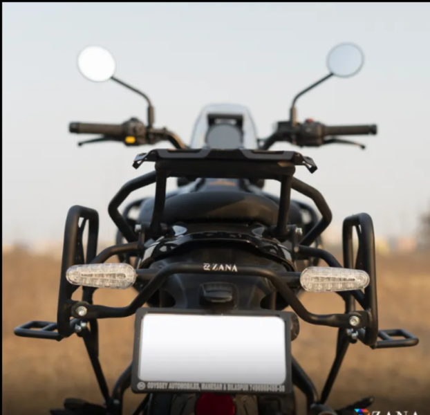 ZANA Saddle Stay V-2 with Exhaust Sheild with Jerry can Mount For Himalayan 411 Scram 411- ZI-8133 V2
