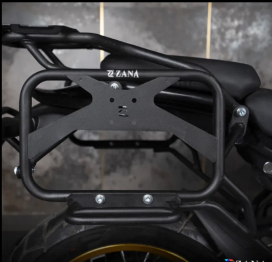 ZANA Saddle Stay V-2 with Exhaust Sheild with Jerry can Mount For Himalayan 411 Scram 411- ZI-8133 V2