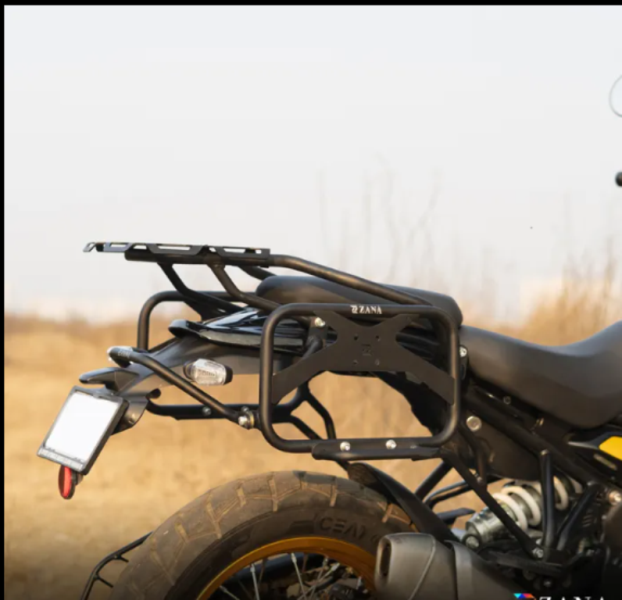 ZANA Saddle Stay V-2 with Exhaust Sheild with Jerry can Mount For Himalayan 411 /Scram 411- ZI-8133 V2