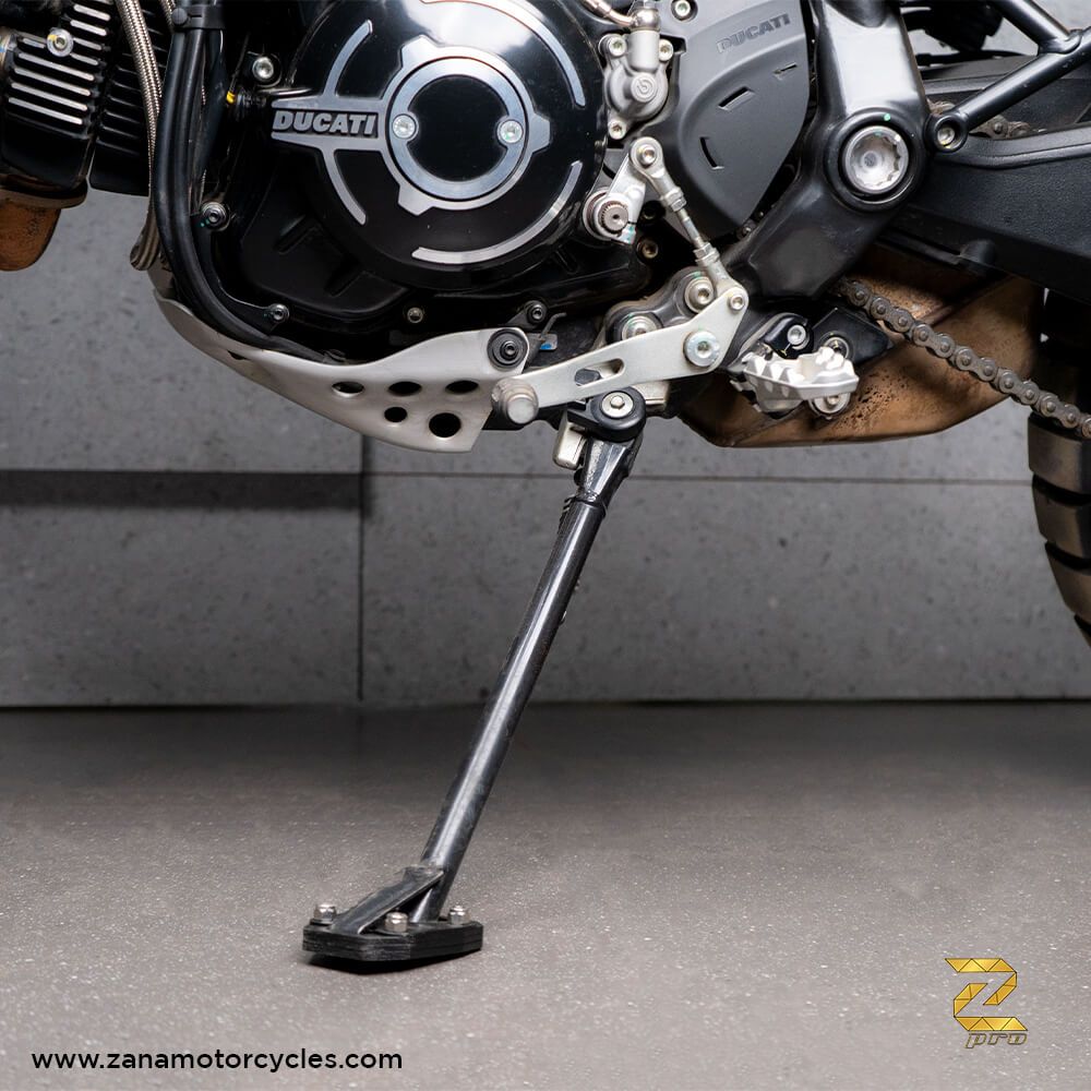 ZANA Side Stand Extender for Ducati Scrambler-Black Aluminum- ZP-026