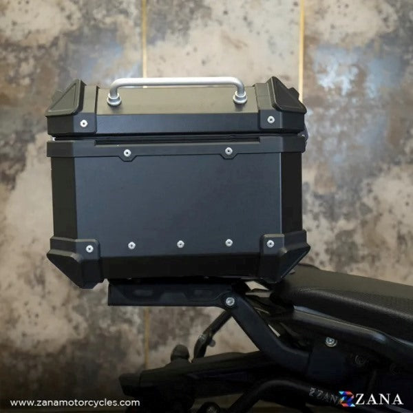 ZANA Top Box (35Ltr) L-flat Black With Back Rest Cushion For Harley Davidson X440 - ZI-TB-005
