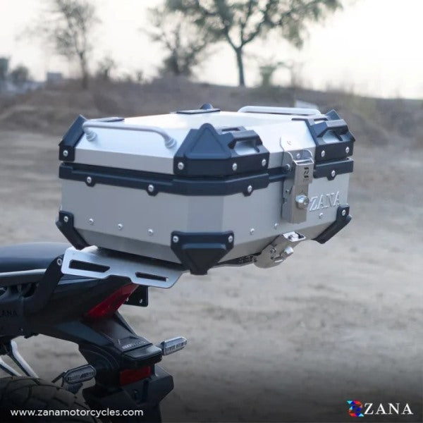 ZANA Top Box Aluminium (22 Ltr) L-flat Silver For Harley Davidson X440 ...