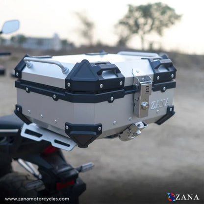 ZANA Top Box Aluminium (22 Ltr) L-flat Silver For Harley Davidson X440 - ZI-TB-002