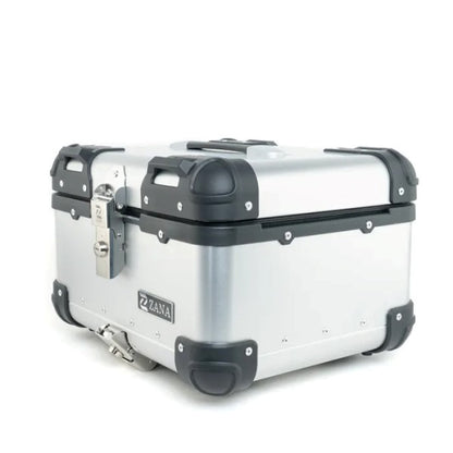 ZANA Top Box Aluminium (35 Ltr) R-flat Silver With Back Rest Cushion For Harley Davidson X440 - ZI-TB-004