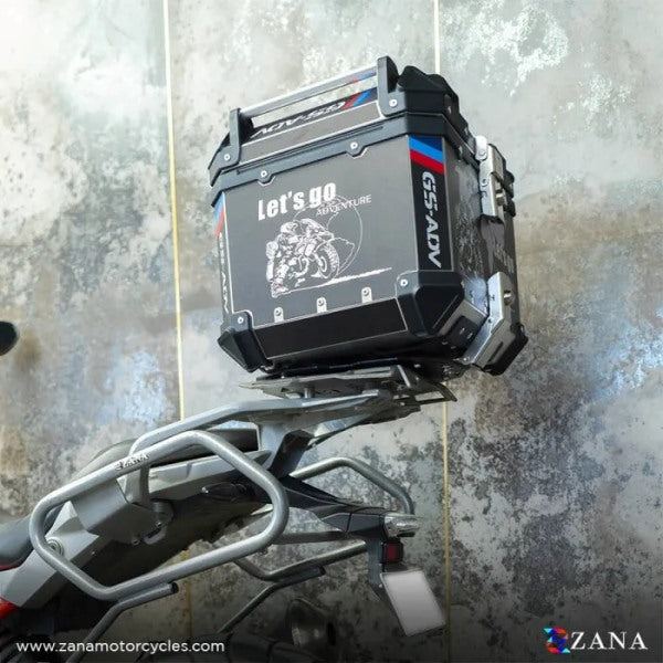 ZANA Top Box Aluminium (45 Ltr) L-flat Black For BMW 310 GS - ZI-TB-015 - Riders Junction