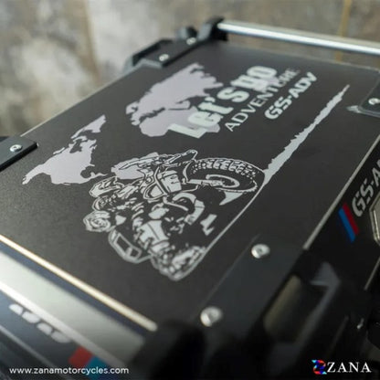 ZANA Top Box Aluminium (45 Ltr) L-flat Black For BMW 310 GS - ZI-TB-015 - Riders Junction