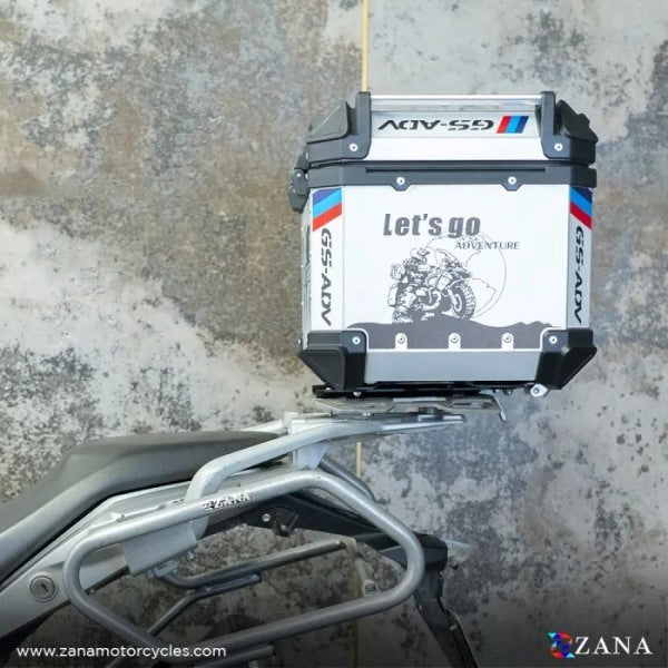 ZANA Top Box Aluminium (45 Ltr) L-flat Silver For BMW 310 GS - ZI-TB-016 - Riders Junction