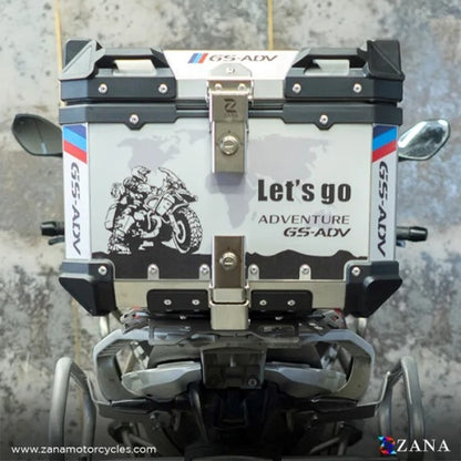 ZANA Top Box Aluminium (45 Ltr) L-flat Silver For BMW 310 GS - ZI-TB-016