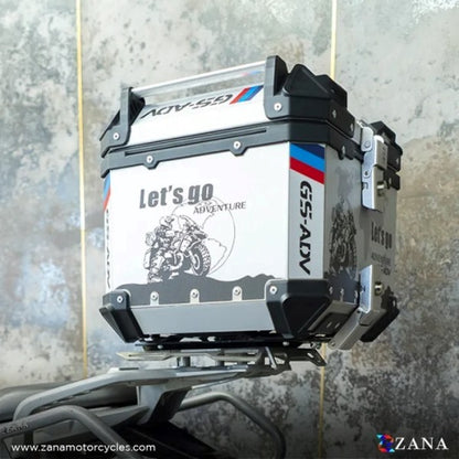ZANA Top Box Aluminium (45 Ltr) L-flat Silver For BMW 310 GS - ZI-TB-016 - Riders Junction