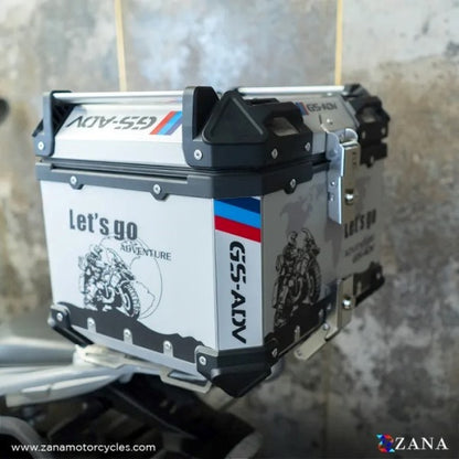 ZANA Top Box Aluminium (45 Ltr) L-flat Silver For BMW 310 GS - ZI-TB-016 - Riders Junction