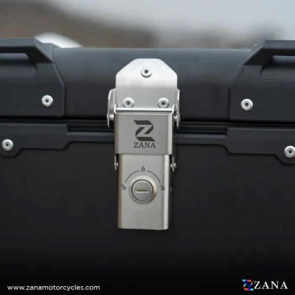 ZANA Top Box Aluminium (45Ltr) R-flat Black With Back Rest Cushion For Harley Davidson X440 - ZI-TB-008