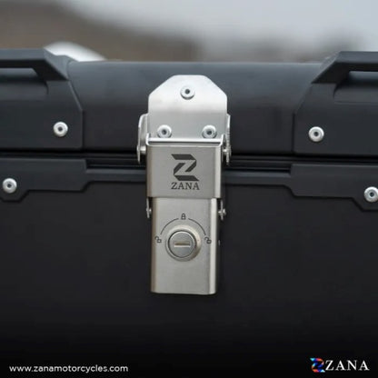 ZANA Top Box Aluminium (45Ltr) R-flat Black With Back Rest Cushion For Harley Davidson X440 - ZI-TB-008