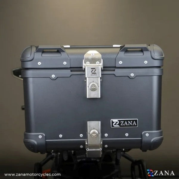 ZANA Top Box Aluminium With Back Rest Cushion For Harley Davidson X440 (35Ltr) R-flat Black - ZI-TB-003