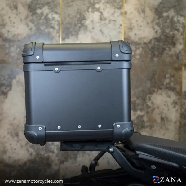 ZANA Top Box Aluminium With Back Rest Cushion For Harley Davidson X440 (35Ltr) R-flat Black - ZI-TB-003