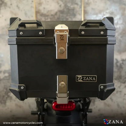 ZANA Top Box Plastic (45 Ltr) L-flat Black With Back Rest Cushion For Harley Davidson X440 - ZI-TB-014