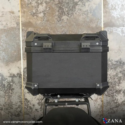ZANA Top Box Plastic (45 Ltr) L-flat Black With Back Rest Cushion For Harley Davidson X440 - ZI-TB-014