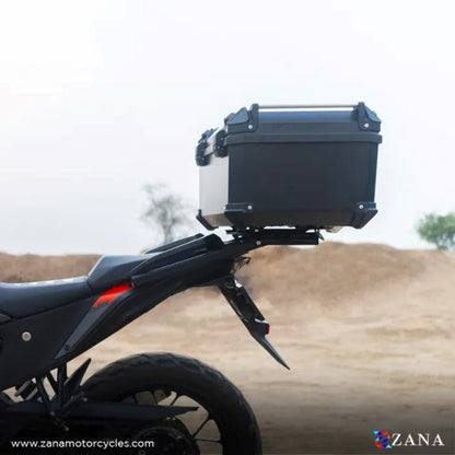 ZANA Top Box Plastic (58 Ltr) L-flat Black With Back Rest Cushion For Harley Davidson X440 - ZI-TB-017