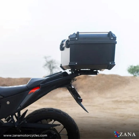 ZANA Top Box Plastic (58 Ltr) L-flat Black With Back Rest Cushion For Harley Davidson X440 - ZI-TB-017