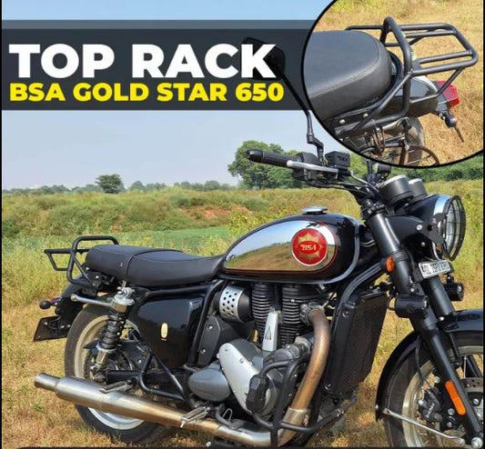 ZANA Top Rack for BSA Goldstar 650 without Plate Compatible with Pillion Backrest (Mild Steel Black Type-2) - ZI-8530