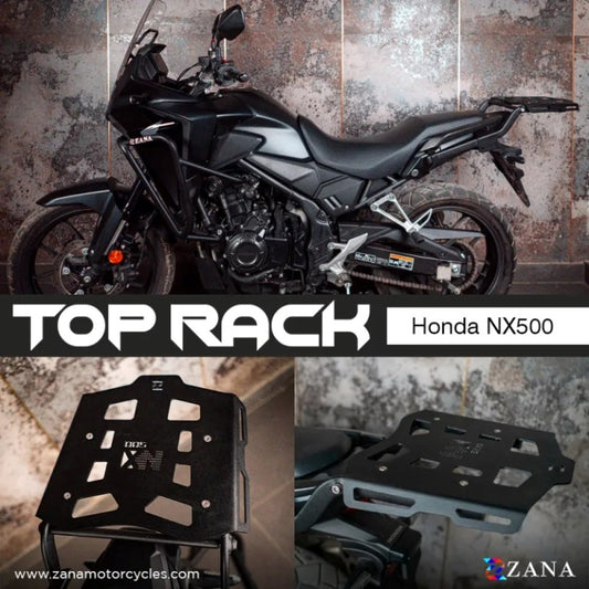 ZANA Top rack with Plate For Honda NX500 (MILD STEEL BLACK) - ZI-8471
