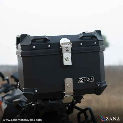ZANA-Top Box Plastic (45 Ltr) l-flat Black With Back Rest Cushion For BMW R 1300 GS-ZI-TB-014