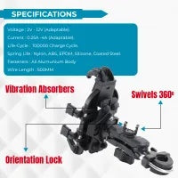 ZANA Universal Mobile Holder with USB ChargerV - ZI-PH-002 - Riders Junction