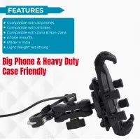 ZANA Universal Mobile Holder with USB ChargerV - ZI-PH-002 - Riders Junction