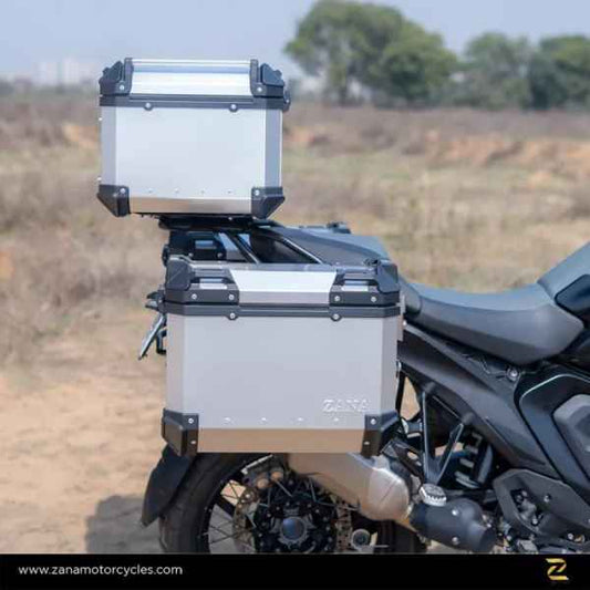 ZANA Panniers ( 36LTR ) With Frame Aluminium L-Flat Silver For BMW R 1300 GS-ZP-130 LS