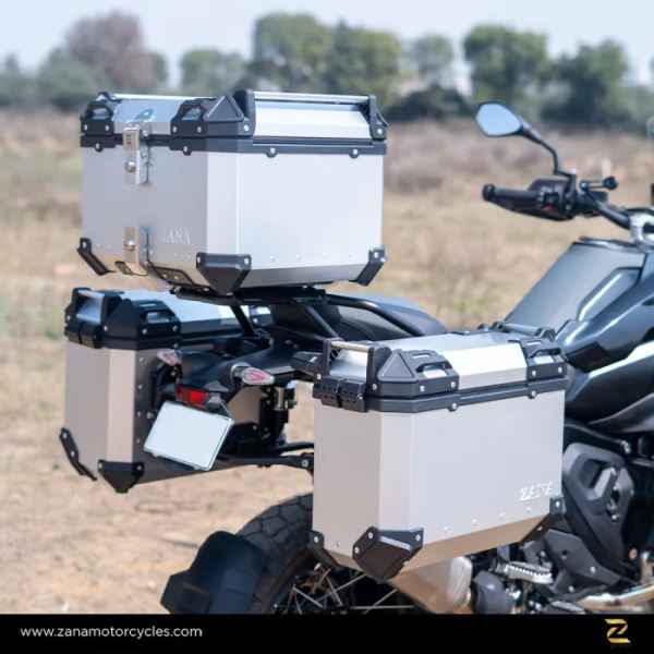 ZANA Panniers ( 36LTR ) With Frame Aluminium L-Flat Silver For BMW R 1300 GS-ZP-130 LS