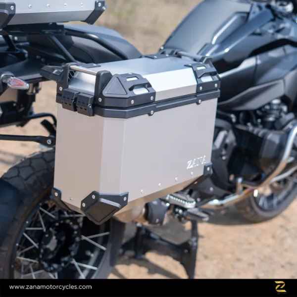 ZANA Panniers ( 36LTR ) With Frame Aluminium L-Flat Silver For BMW R 1300 GS-ZP-130 LS