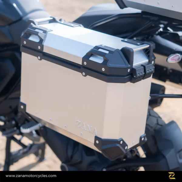 ZANA Panniers ( 36LTR ) With Frame Aluminium L-Flat Silver For BMW R 1300 GS-ZP-130 LS